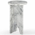 Mesa auxiliar redonda de mármol para bebidas – Marrón / Verde / Rojo / Blanco / Negro, 1 persona