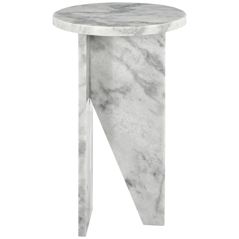 Mesa auxiliar redonda de mármol para bebidas – Marrón / Verde / Rojo / Blanco / Negro, 1 persona
