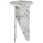 Mesa auxiliar redonda de mármol para bebidas – Marrón / Verde / Rojo / Blanco / Negro, 1 persona